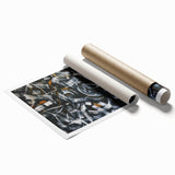 Bold Abstract Wall Art - Black, White, and Gold Modern Canvas Print