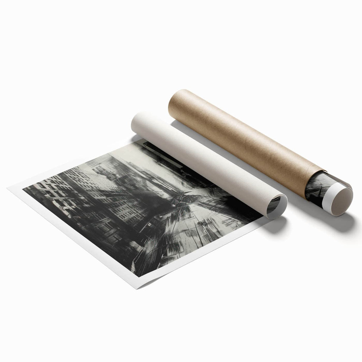 Urban Scenery Wall Art – Modern Cityscape Architecture Print