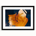 High Contrast Abstract Paintings – Golden Glow on Deep Blue