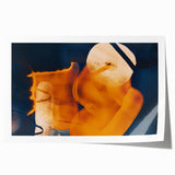 High Contrast Abstract Paintings – Golden Glow on Deep Blue