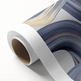 Modern Art Prints - Gray Blue and Gold Abstract Wall Decor