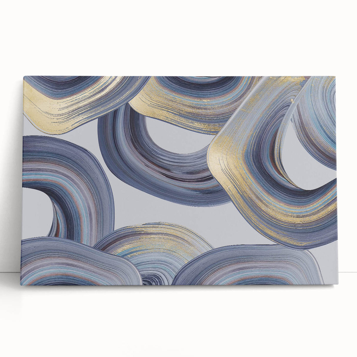 Modern Art Prints - Gray Blue and Gold Abstract Wall Decor