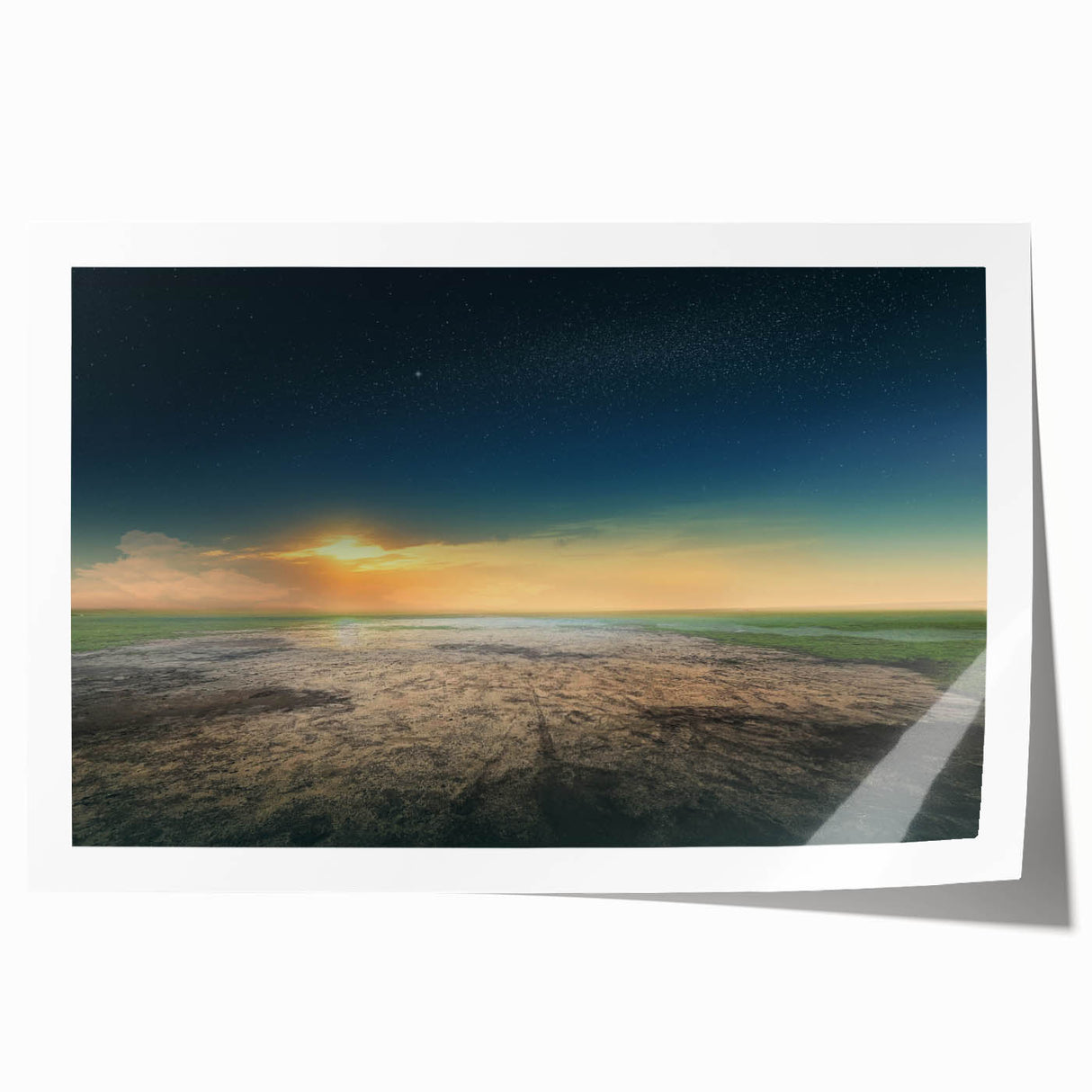 Serene Sunset Wall Art – Tranquil Nature Starry Sky Print