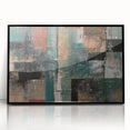 Geometric Abstract Art Prints – Earth-Toned Grid Composition