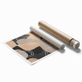 Earthen Harmony Abstracts – Beige and Black Modern Minimalist Wall Art