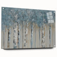 Minimalist Landscape Wall Art – Serene Gray Blue Birch Forest