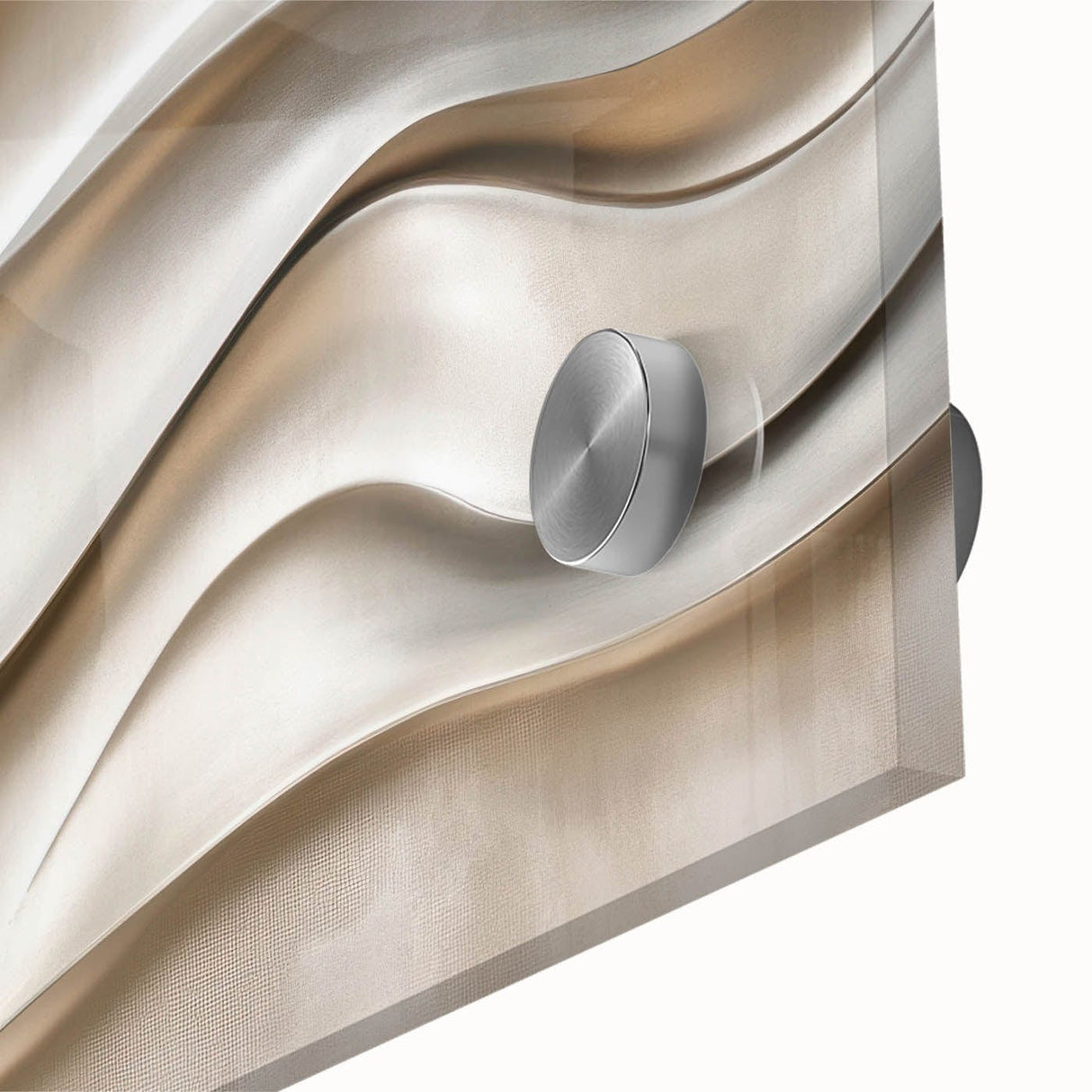 Sculpted Waves – Silver Fluid Abstract Wall Art in Soft Tones