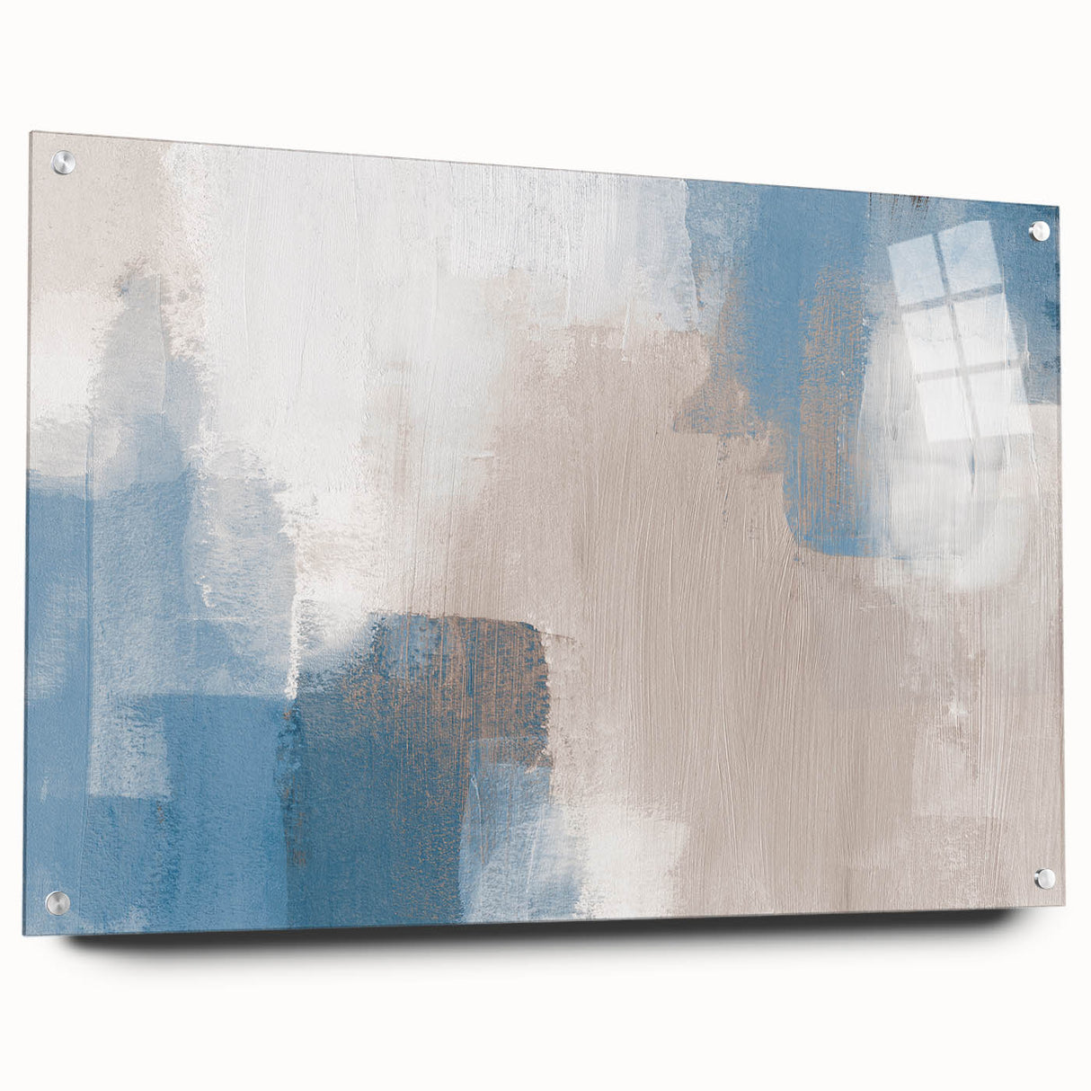 Earthen Harmony Abstracts – Soft Blue and Beige Minimalist Wall Art