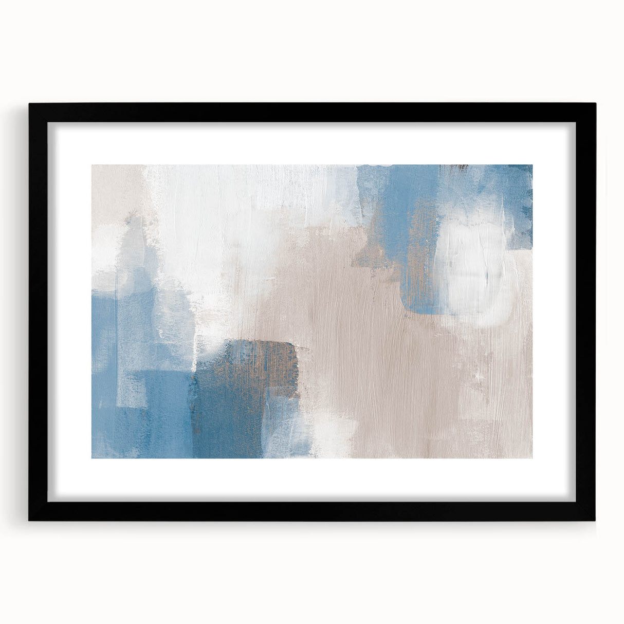 Earthen Harmony Abstracts – Soft Blue and Beige Minimalist Wall Art