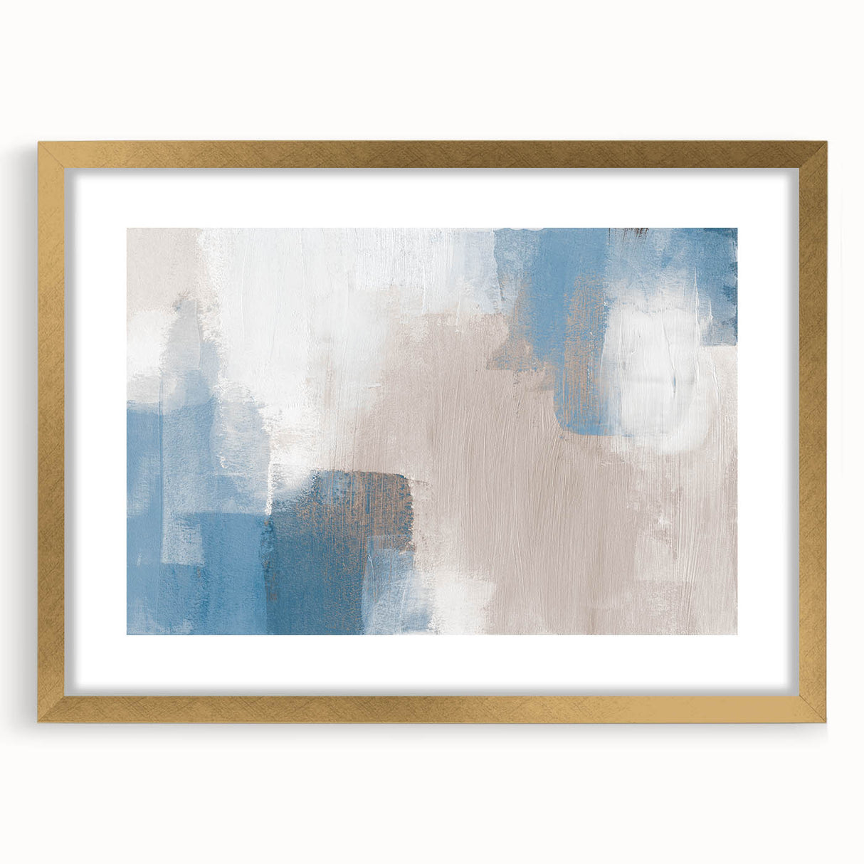 Earthen Harmony Abstracts – Soft Blue and Beige Minimalist Wall Art