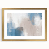 Earthen Harmony Abstracts – Soft Blue and Beige Minimalist Wall Art