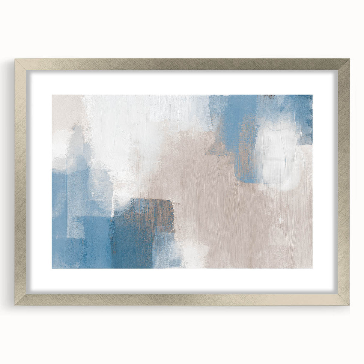 Earthen Harmony Abstracts – Soft Blue and Beige Minimalist Wall Art
