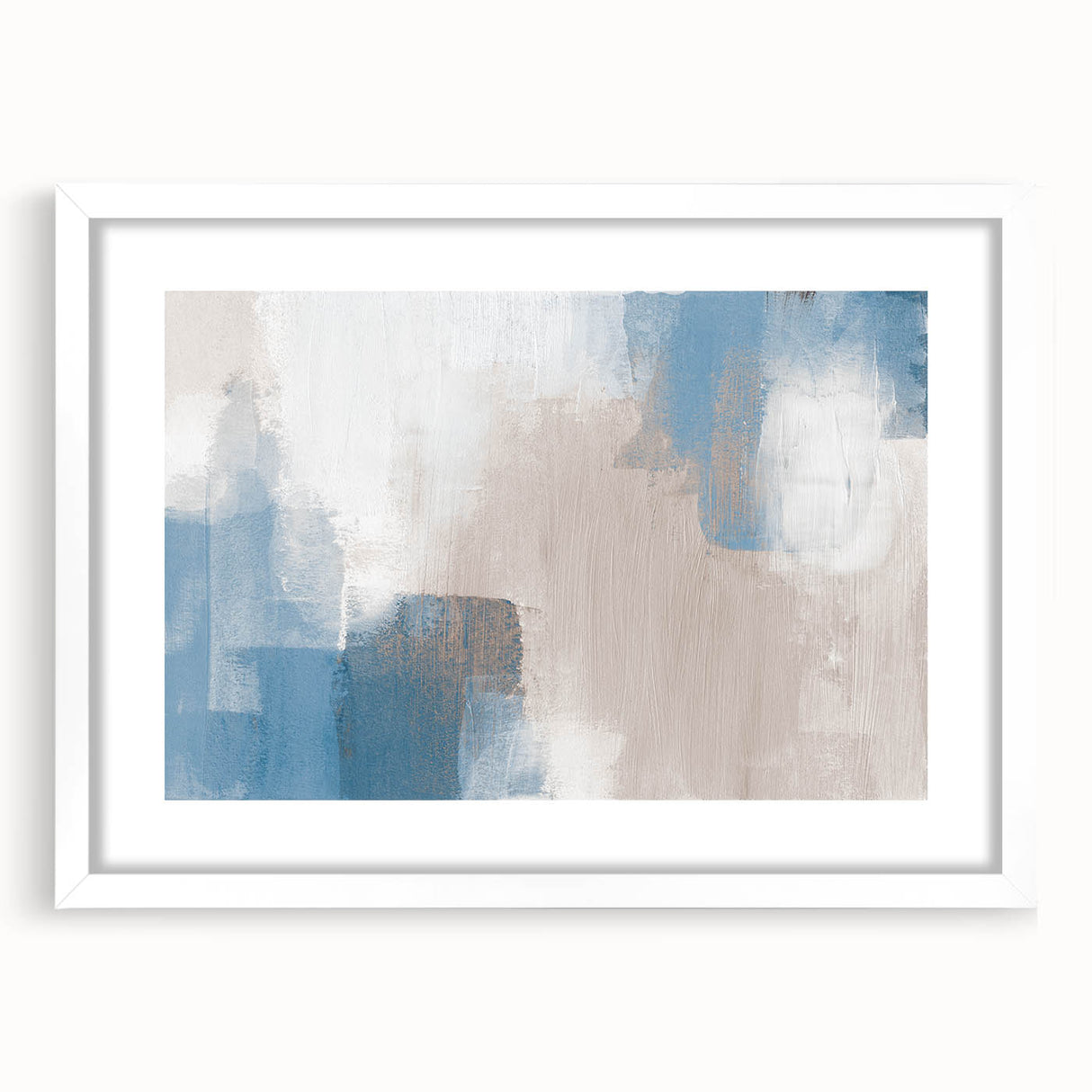 Earthen Harmony Abstracts – Soft Blue and Beige Minimalist Wall Art