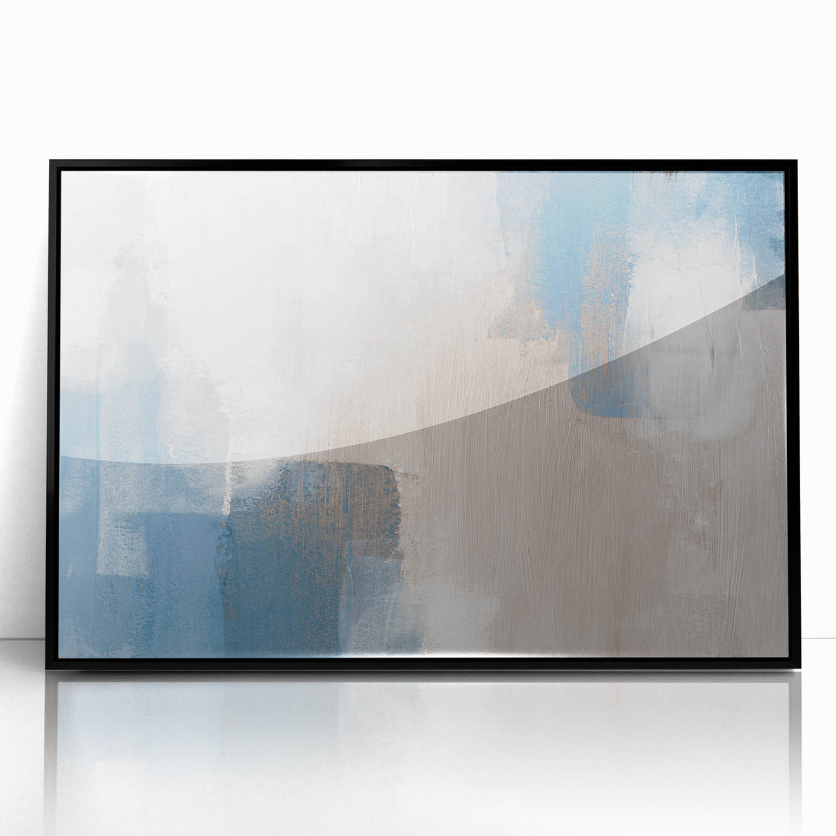 Earthen Harmony Abstracts – Soft Blue and Beige Minimalist Wall Art