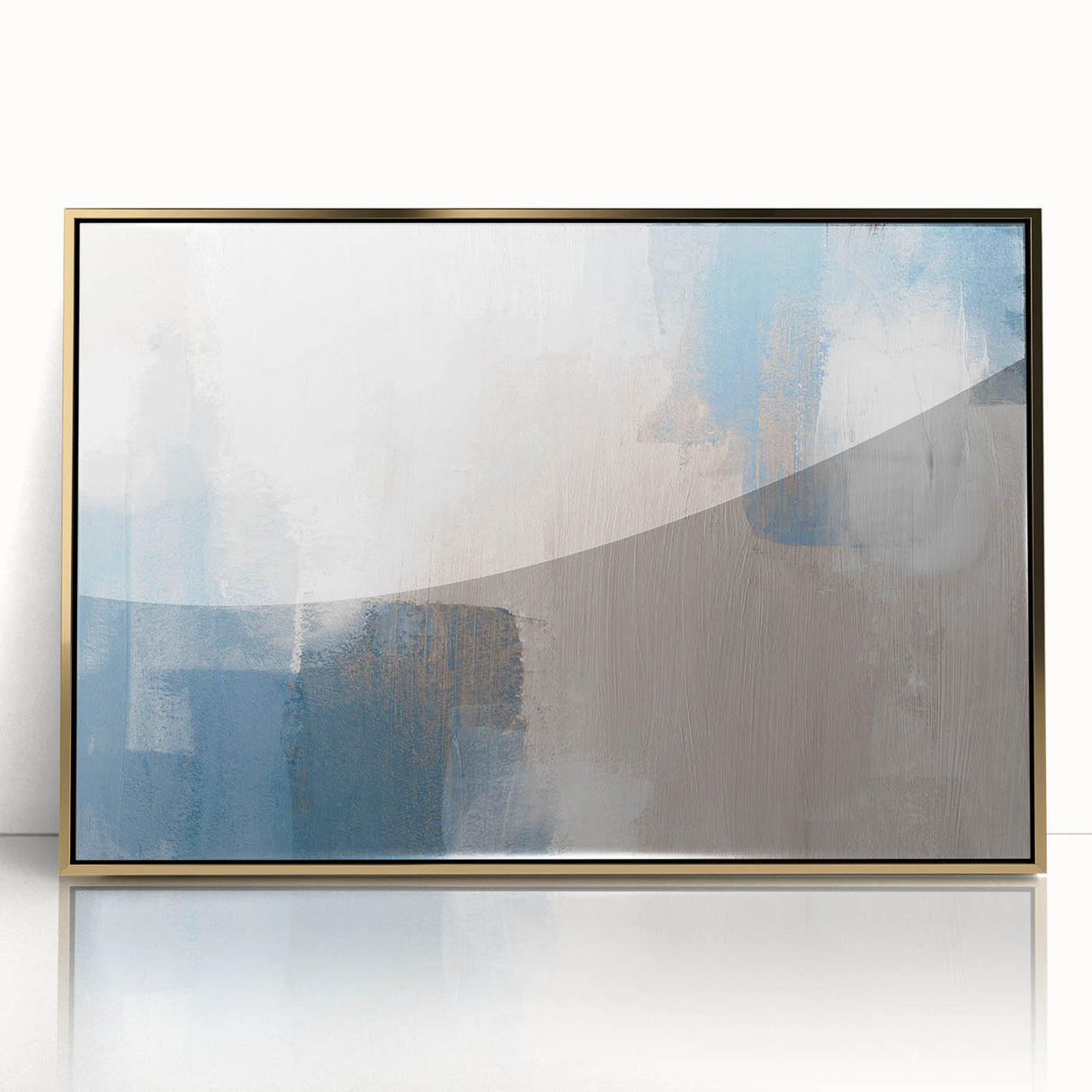 Earthen Harmony Abstracts – Soft Blue and Beige Minimalist Wall Art