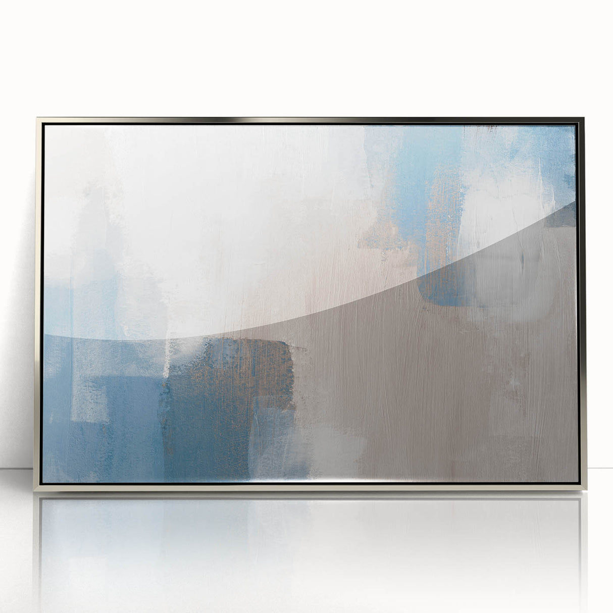 Earthen Harmony Abstracts – Soft Blue and Beige Minimalist Wall Art