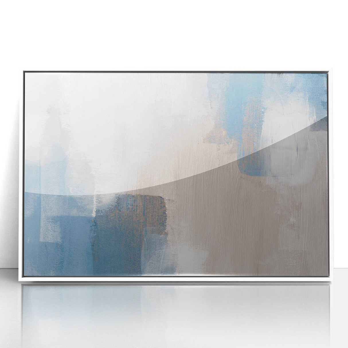 Earthen Harmony Abstracts – Soft Blue and Beige Minimalist Wall Art