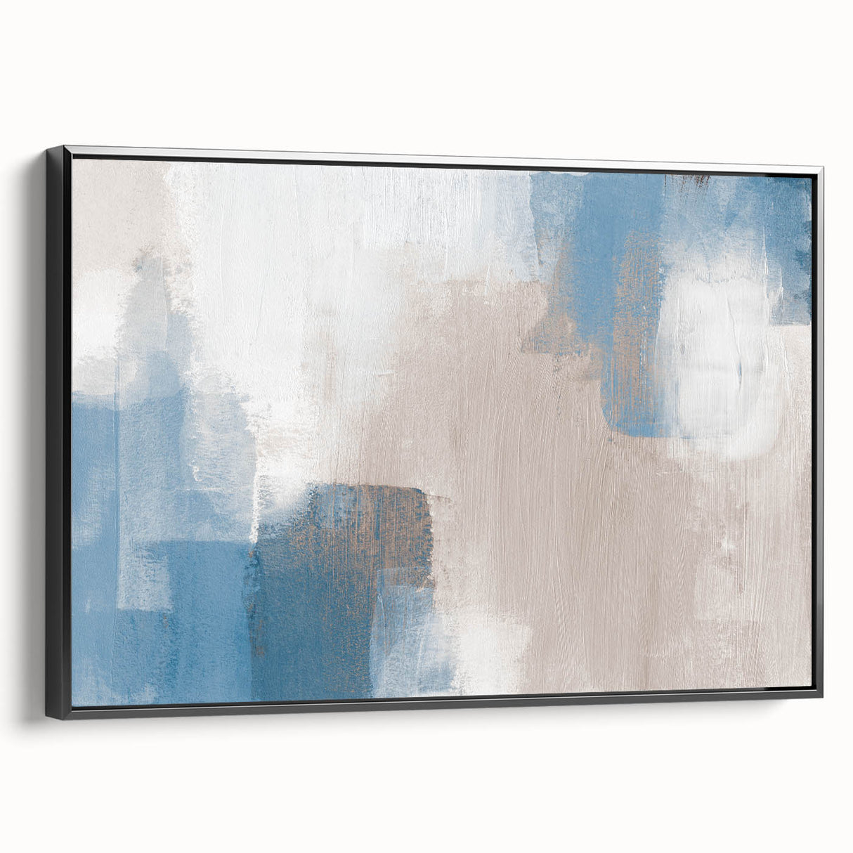 Earthen Harmony Abstracts – Soft Blue and Beige Minimalist Wall Art
