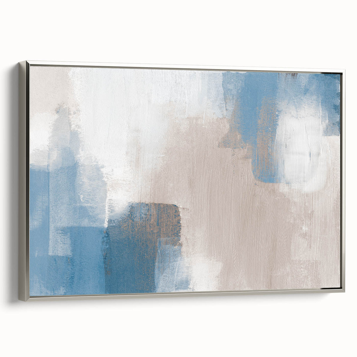 Earthen Harmony Abstracts – Soft Blue and Beige Minimalist Wall Art
