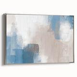 Earthen Harmony Abstracts – Soft Blue and Beige Minimalist Wall Art