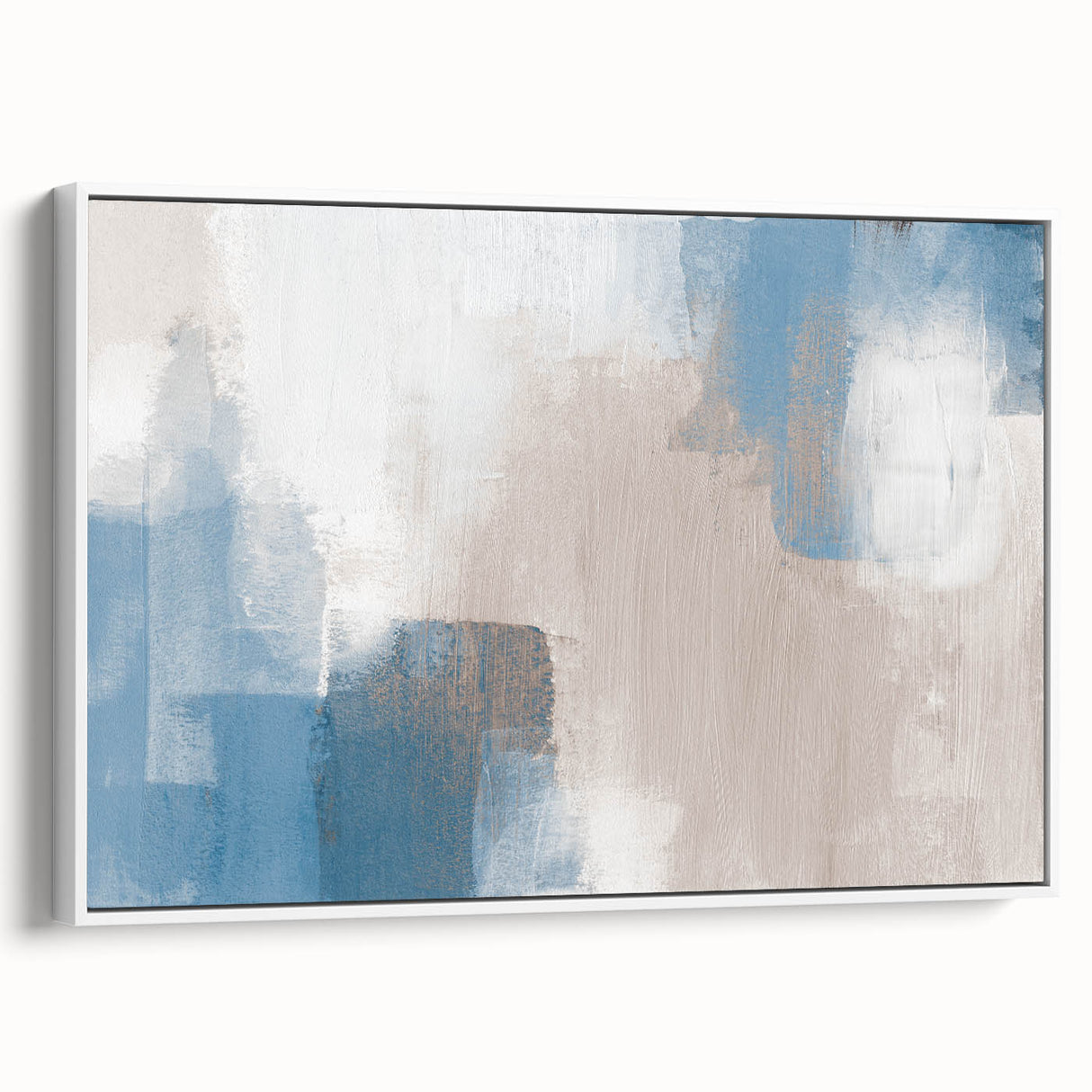 Earthen Harmony Abstracts – Soft Blue and Beige Minimalist Wall Art
