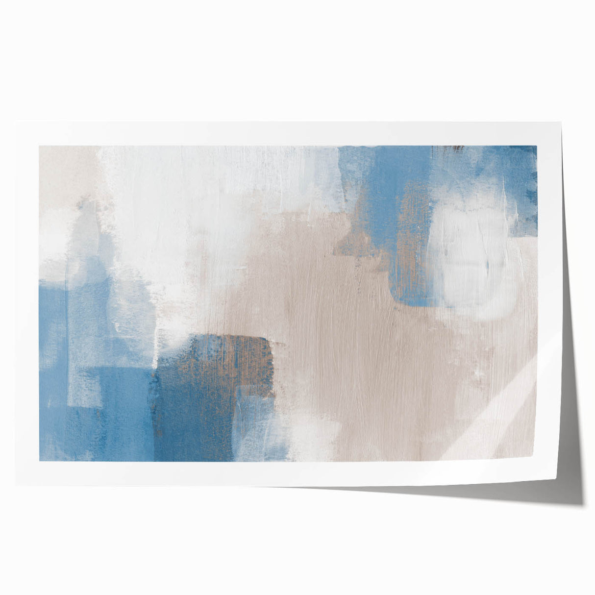 Earthen Harmony Abstracts – Soft Blue and Beige Minimalist Wall Art