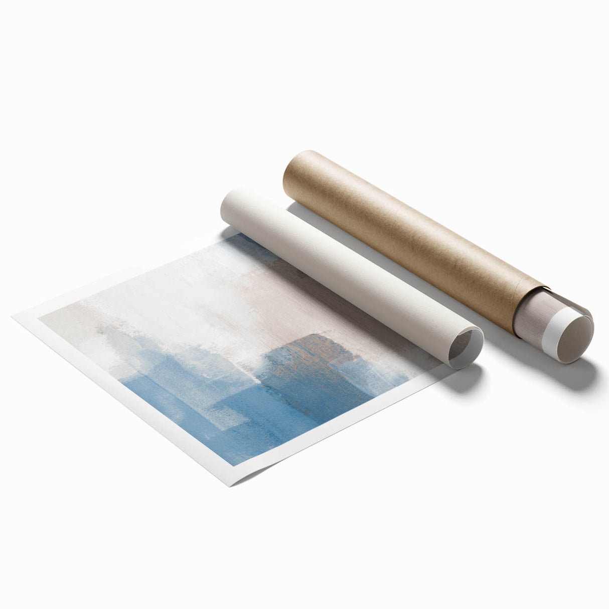 Earthen Harmony Abstracts – Soft Blue and Beige Minimalist Wall Art