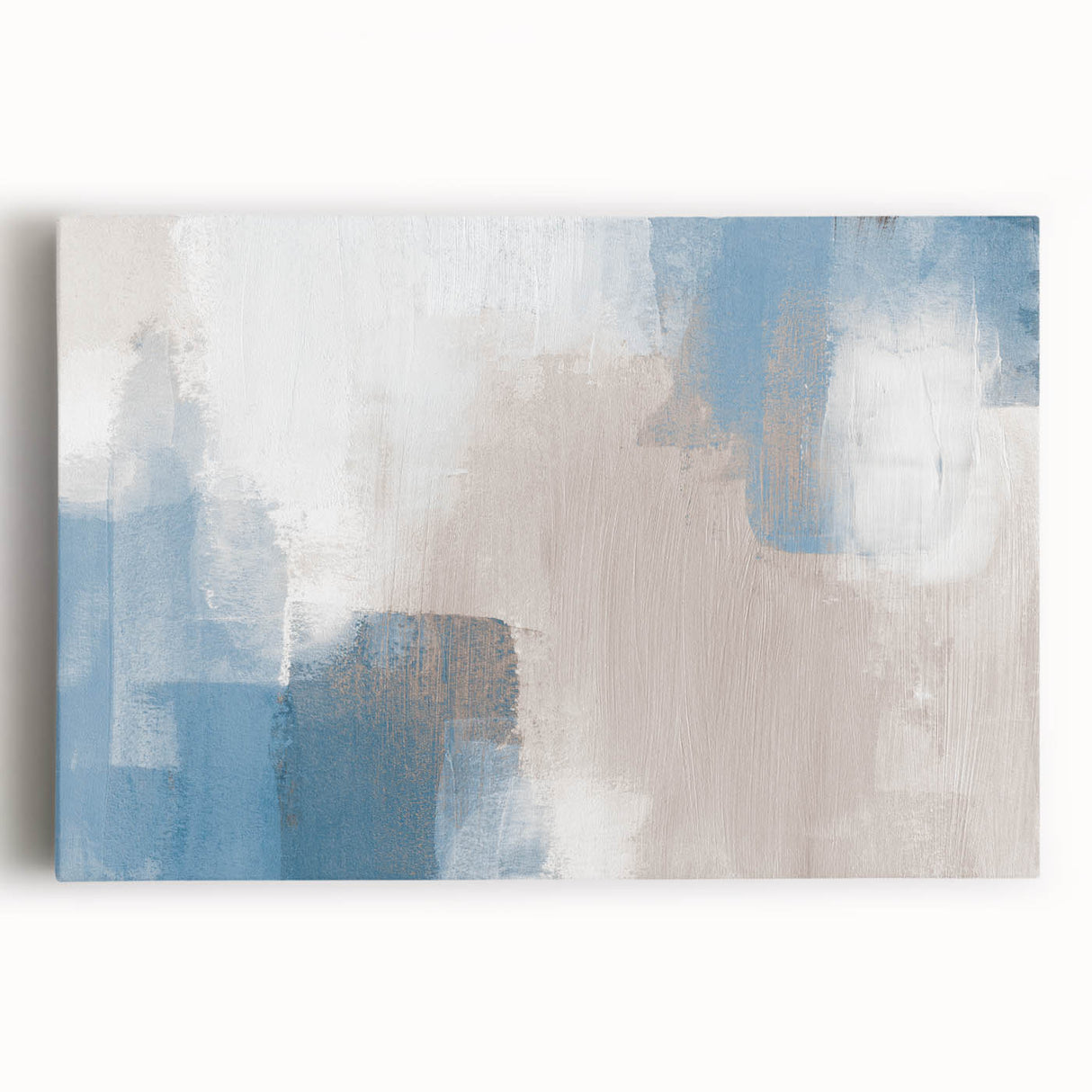 Earthen Harmony Abstracts – Soft Blue and Beige Minimalist Wall Art