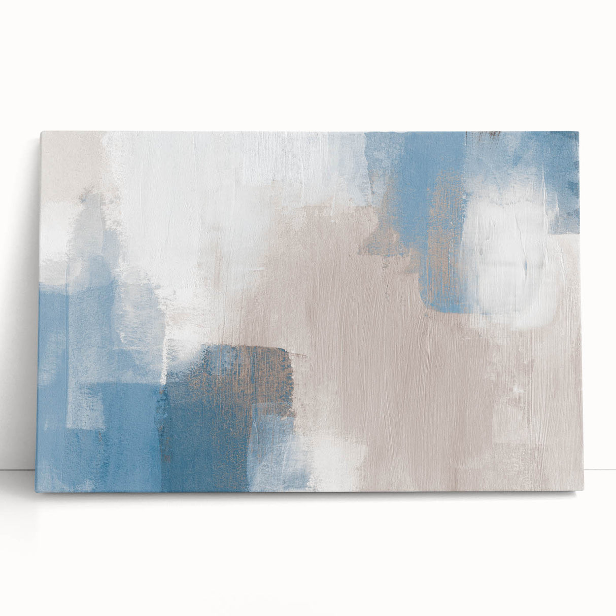 Earthen Harmony Abstracts – Soft Blue and Beige Minimalist Wall Art
