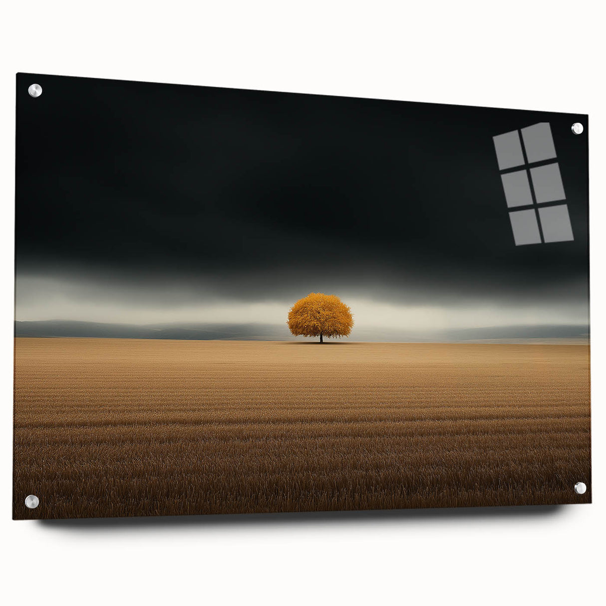 Golden Solitary Tree – Dramatic Landscape & Nature Art Prints