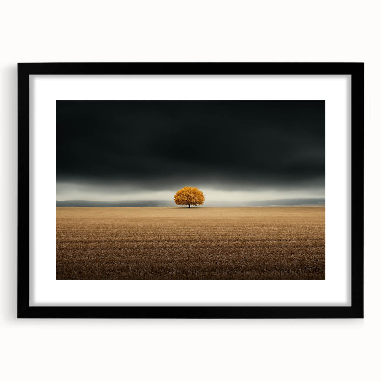 Golden Solitary Tree – Dramatic Landscape & Nature Art Prints