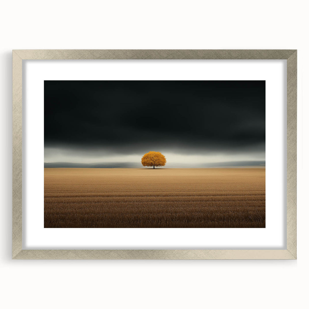 Golden Solitary Tree – Dramatic Landscape & Nature Art Prints