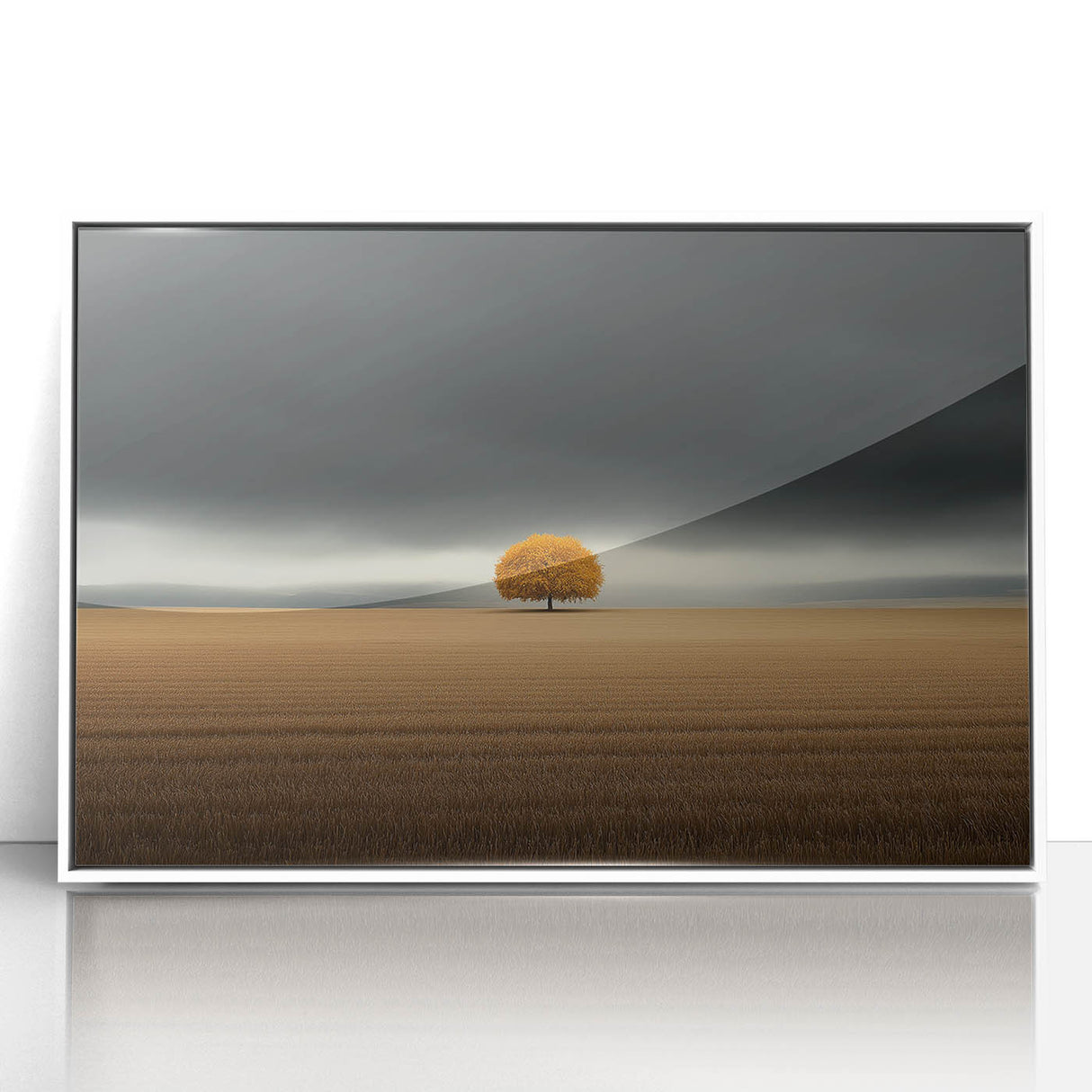 Golden Solitary Tree – Dramatic Landscape & Nature Art Prints