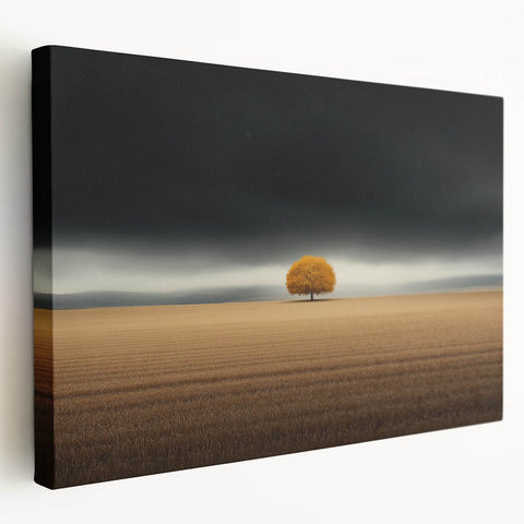 Golden Solitary Tree – Dramatic Landscape & Nature Art Prints