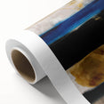 Textured Acrylic Wall Art – Bold Blue, Black, and Gold Layered Strokes