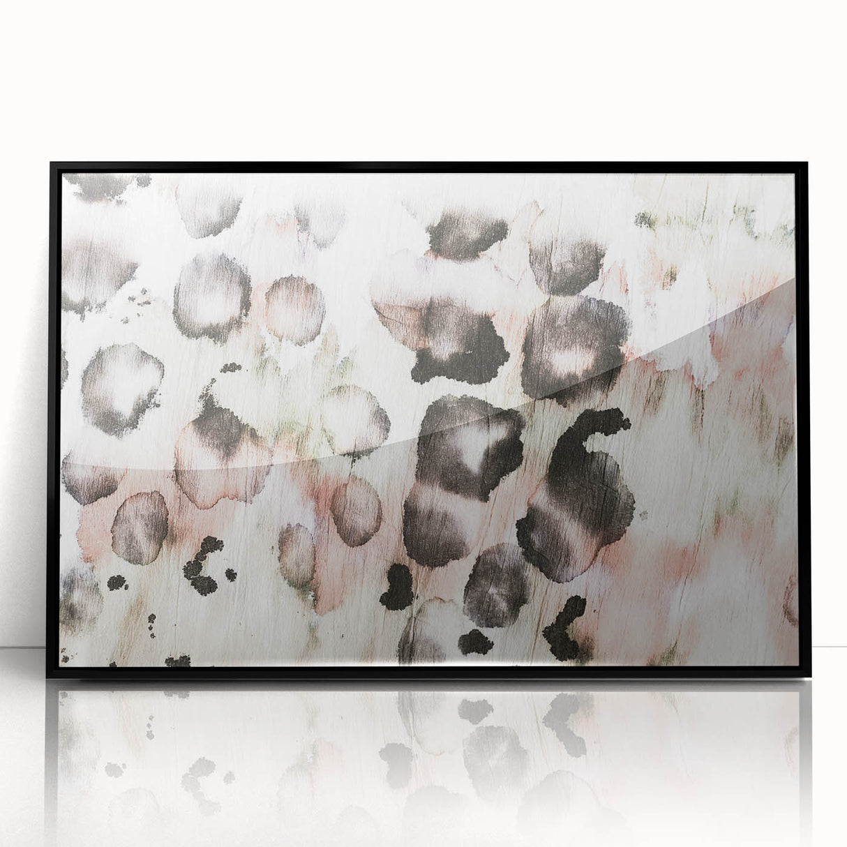 Earthen Harmony Abstracts – Blush and Black Modern Watercolor Wall Art
