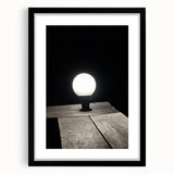 Contemporary Minimalist Nature Art – Night Lamp on Wooden Texture