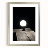 Contemporary Minimalist Nature Art – Night Lamp on Wooden Texture