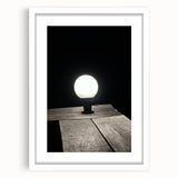 Contemporary Minimalist Nature Art – Night Lamp on Wooden Texture