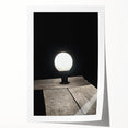 Contemporary Minimalist Nature Art – Night Lamp on Wooden Texture