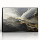 Mystic Drift – Fluid Acrylic Wall Decor in Black, Gold, and White