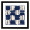 Earthen Harmony Abstracts – Navy Blue Grid Modern Abstract Wall Art
