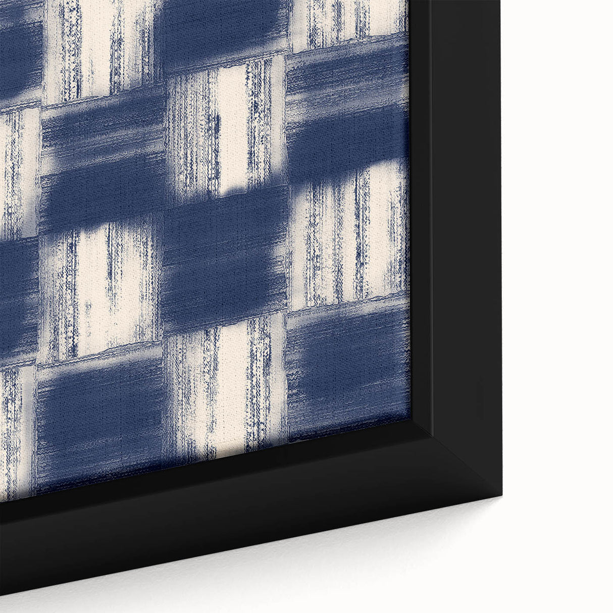 Earthen Harmony Abstracts – Navy Blue Grid Modern Abstract Wall Art