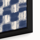 Earthen Harmony Abstracts – Navy Blue Grid Modern Abstract Wall Art
