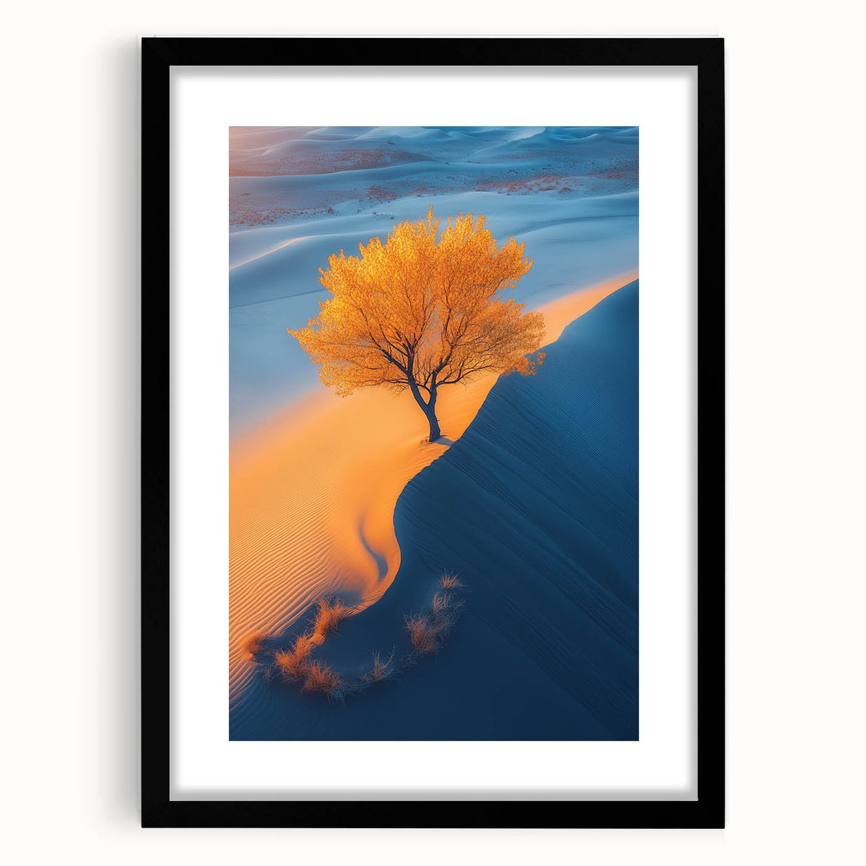 Golden Dune Tree – Dramatic Desert Landscape & Nature Art Prints