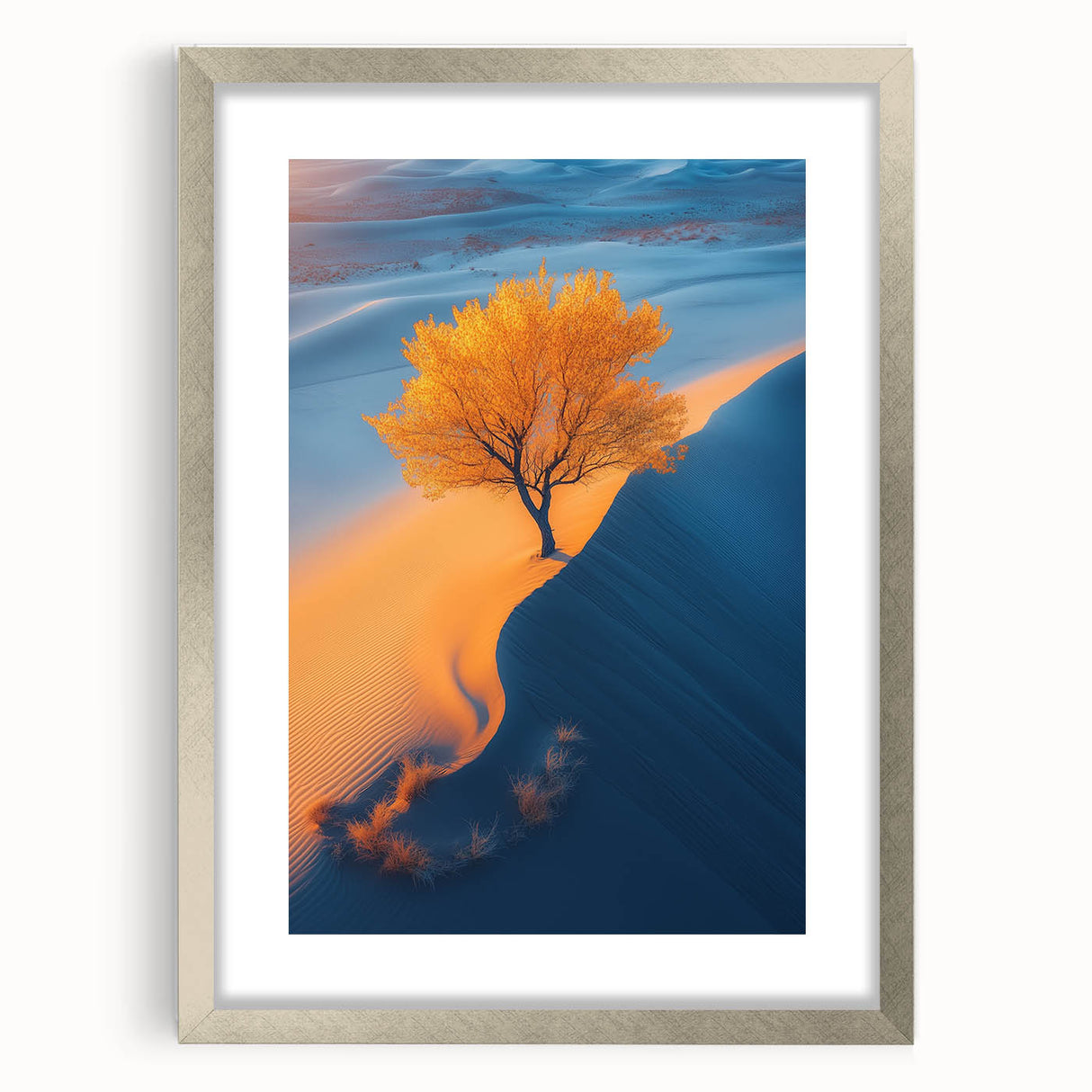 Golden Dune Tree – Dramatic Desert Landscape & Nature Art Prints