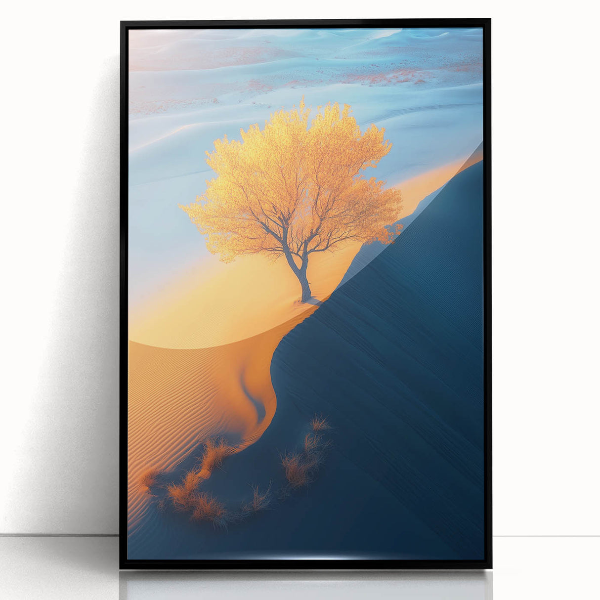 Golden Dune Tree – Dramatic Desert Landscape & Nature Art Prints