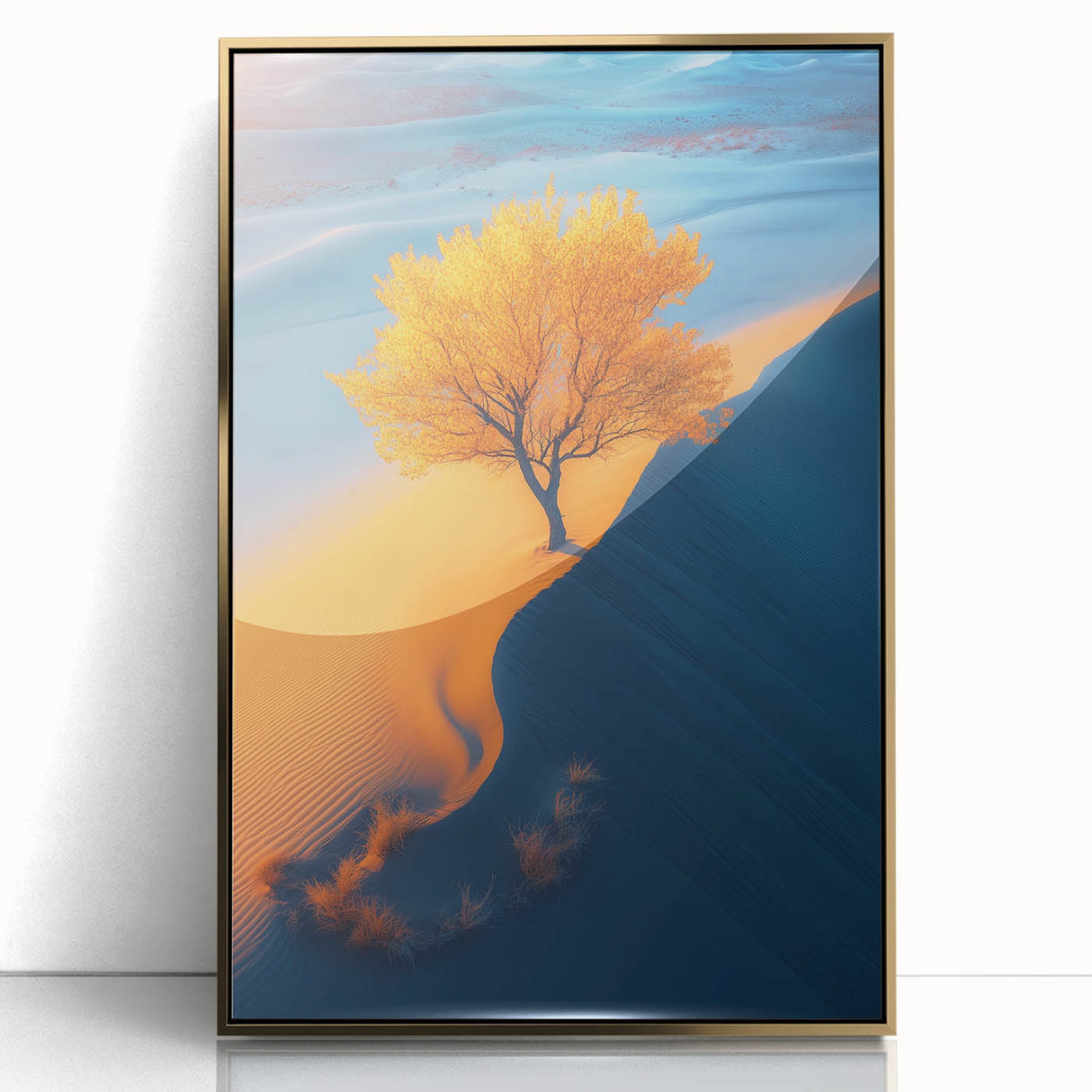 Golden Dune Tree – Dramatic Desert Landscape & Nature Art Prints