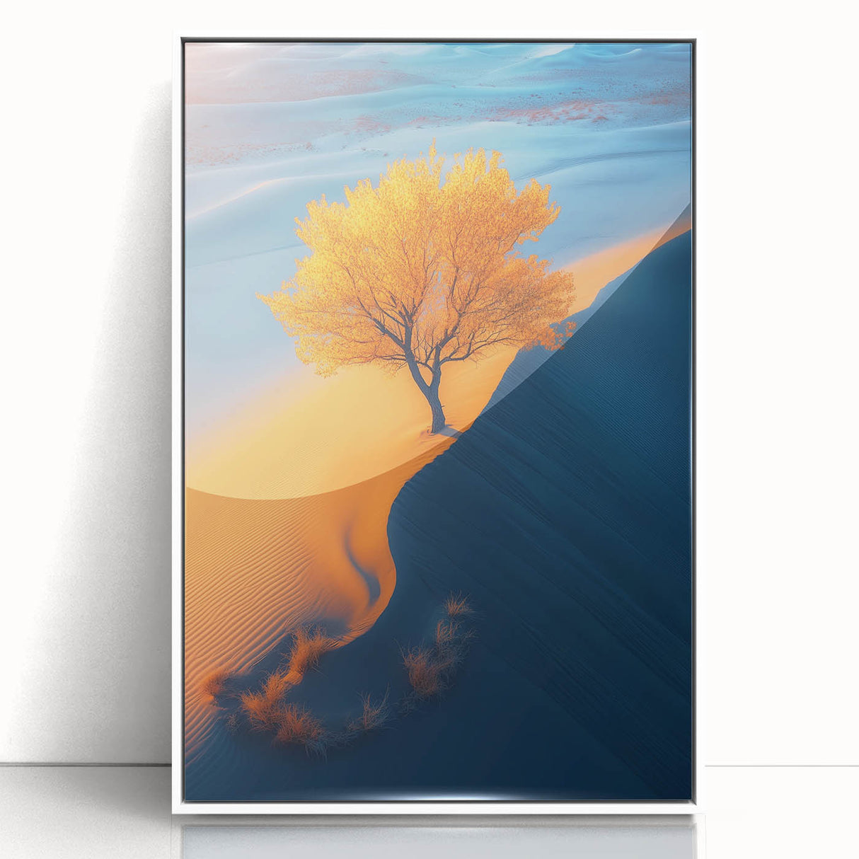 Golden Dune Tree – Dramatic Desert Landscape & Nature Art Prints