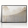 Minimalist Mountain Wall Art – Textured Golden Forest in Haze